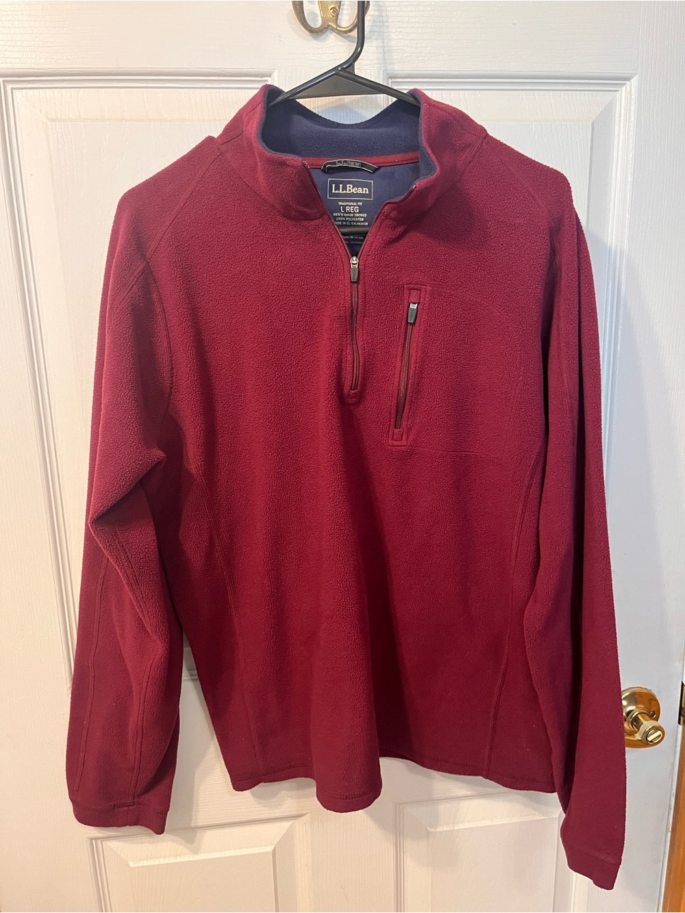 L.L. Bean Men's Half-Zip Fleece Pullover - Burgundy